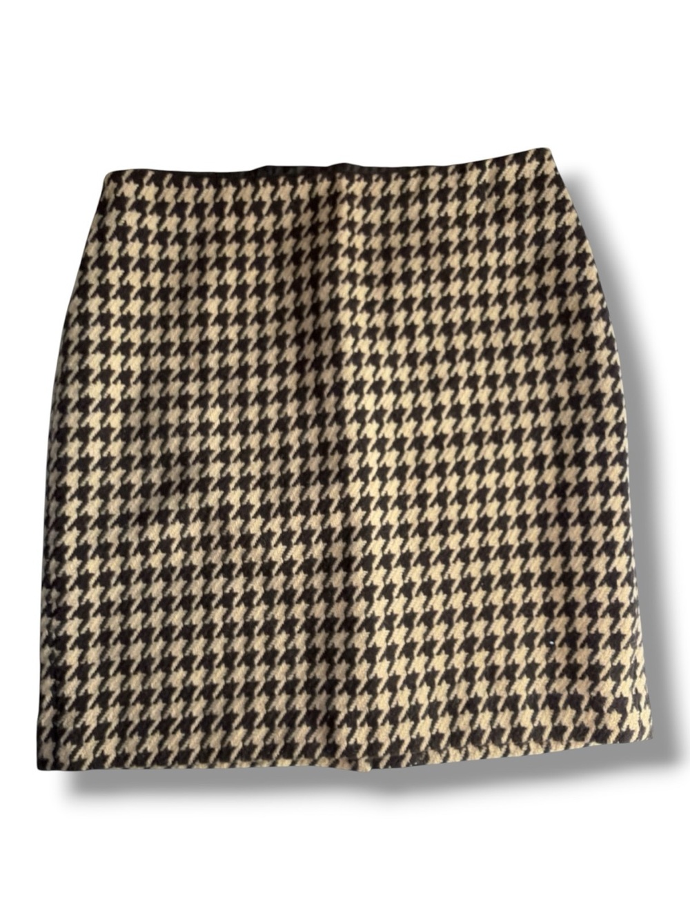 Talbots Brown & Cream Houndstooth Mini Skirt 6P